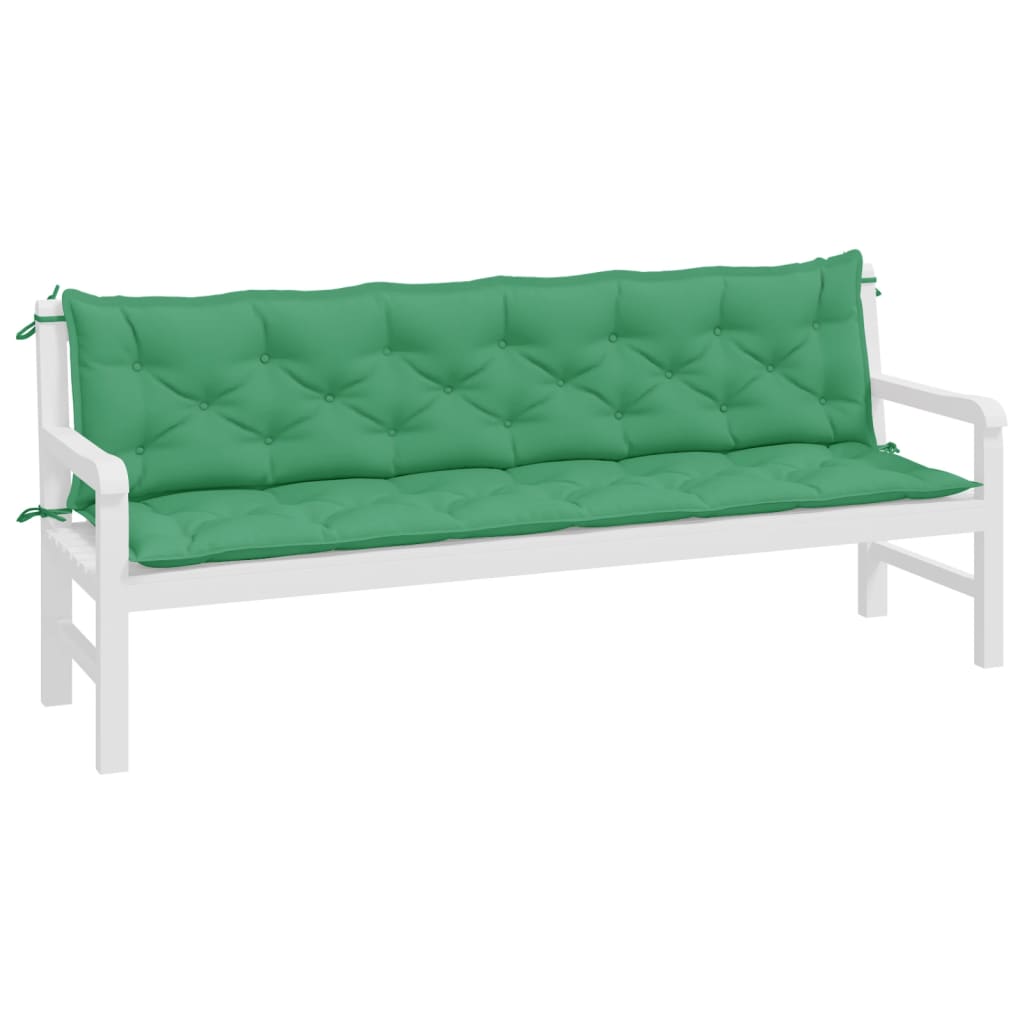vidaXL Gartenbank-Auflagen 2 Stk. Grün 200x50x7 cm Oxford-Gewebe
