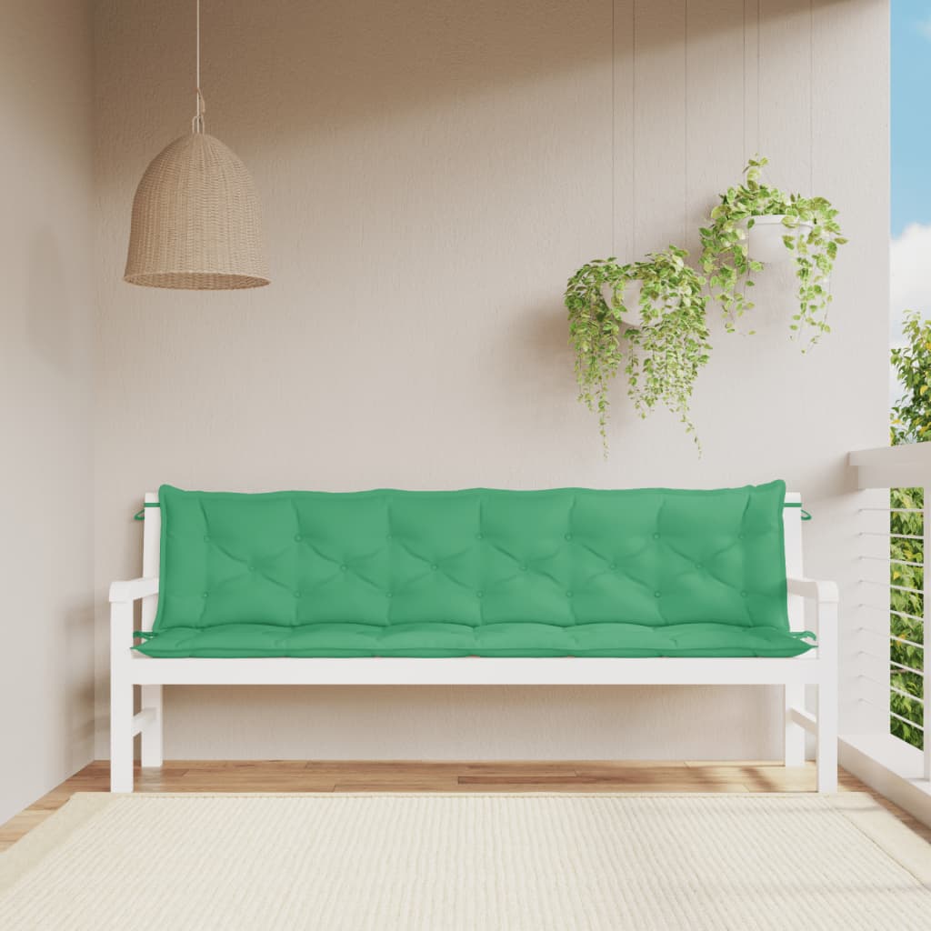 vidaXL Gartenbank-Auflagen 2 Stk. Grün 200x50x7 cm Oxford-Gewebe