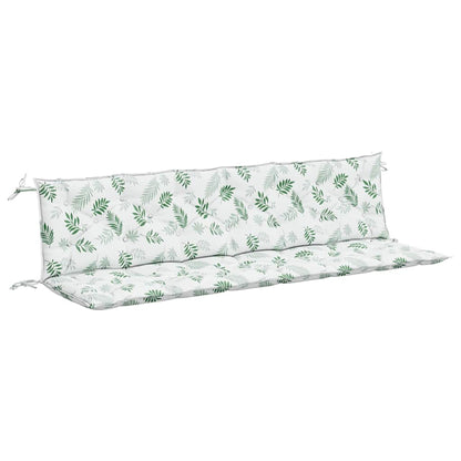 vidaXL Coussins de banc de jardin 2 pcs Motif feuille 200x50x7 cm Tissu