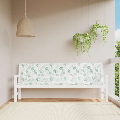 vidaXL Coussins de banc de jardin 2 pcs Motif feuille 200x50x7 cm Tissu