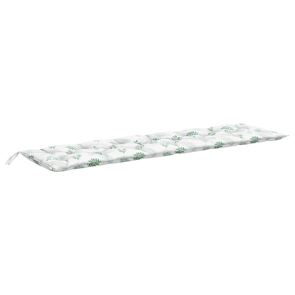 vidaXL Coussins de banc de jardin 2 pcs Motif feuille 200x50x7 cm Tissu
