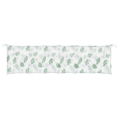 vidaXL Coussins de banc de jardin 2 pcs Motif feuille 200x50x7 cm Tissu