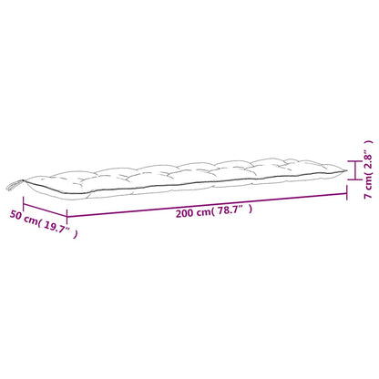 vidaXL Coussins de banc de jardin 2 pcs Motif feuille 200x50x7 cm Tissu