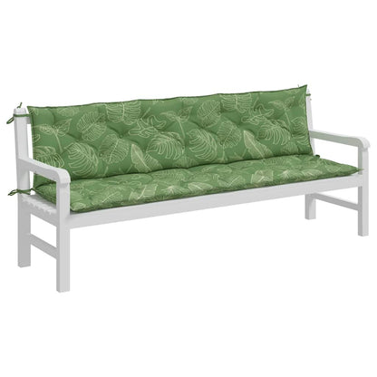 vidaXL Gartenbank-Auflagen 2 Stk. Blattmuster 200x50x7 cm Stoff