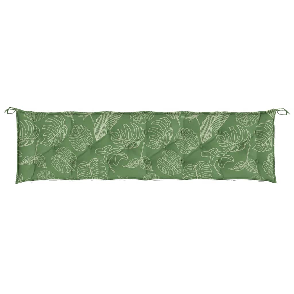 vidaXL Gartenbank-Auflagen 2 Stk. Blattmuster 200x50x7 cm Stoff