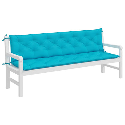 vidaXL Coussins de banc de jardin 2 pcs Turquoise 200x50x7 cm Tissu