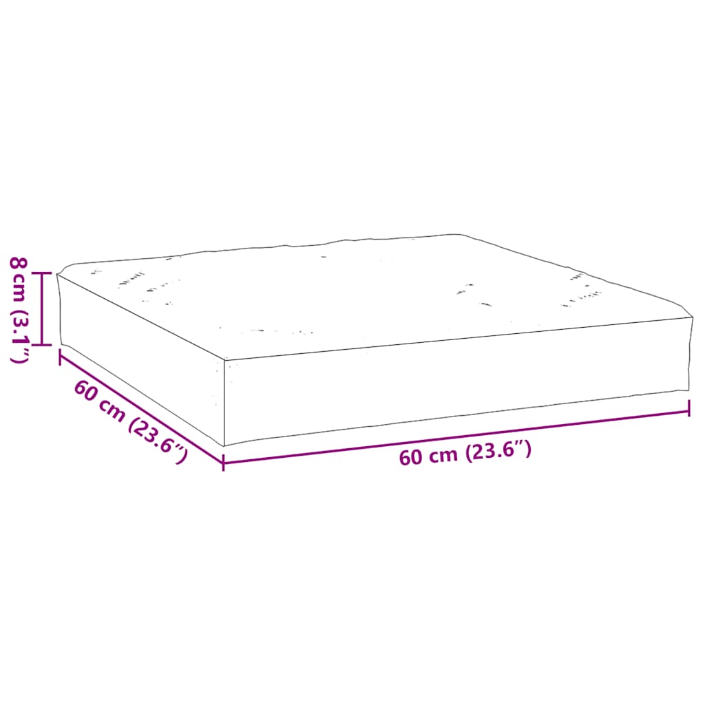 vidaXL Coussin de palette Noir 60x60x8 cm Tissu Oxford