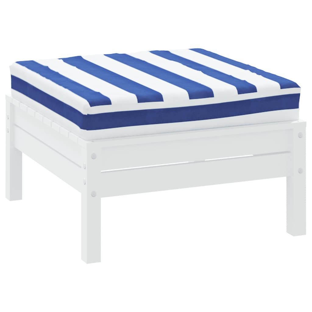 vidaXL Coussins de palette Bleu et blanc à rayures 60x60x8 cm Tissu Oxford