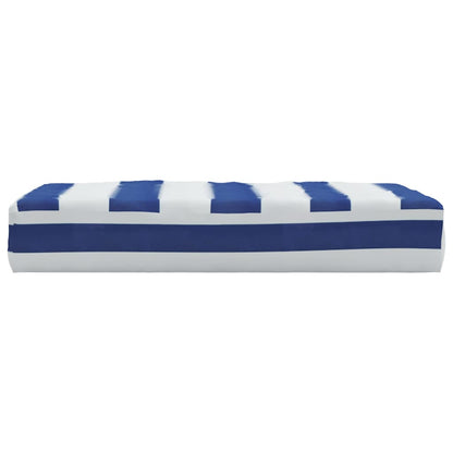 vidaXL Coussins de palette Bleu et blanc à rayures 60x60x8 cm Tissu Oxford