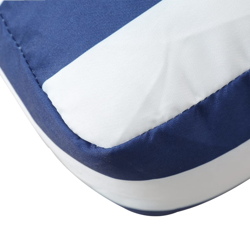 vidaXL Coussins de palette Bleu et blanc à rayures 60x60x8 cm Tissu Oxford