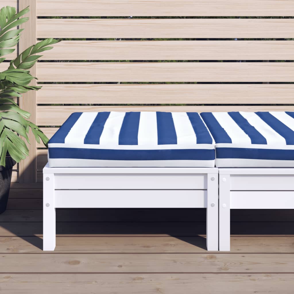vidaXL Coussins de palette Bleu et blanc à rayures 60x60x8 cm Tissu Oxford
