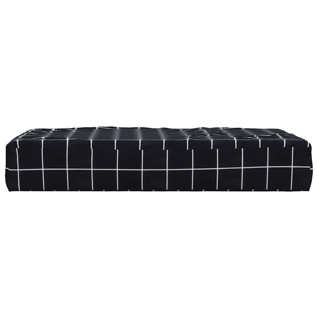 vidaXL Palettenkissen Schwarz Karomuster 60x60x8 cm Oxford-Gewebe