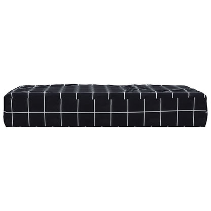 vidaXL Palettenkissen Schwarz Karomuster 60x60x8 cm Oxford-Gewebe