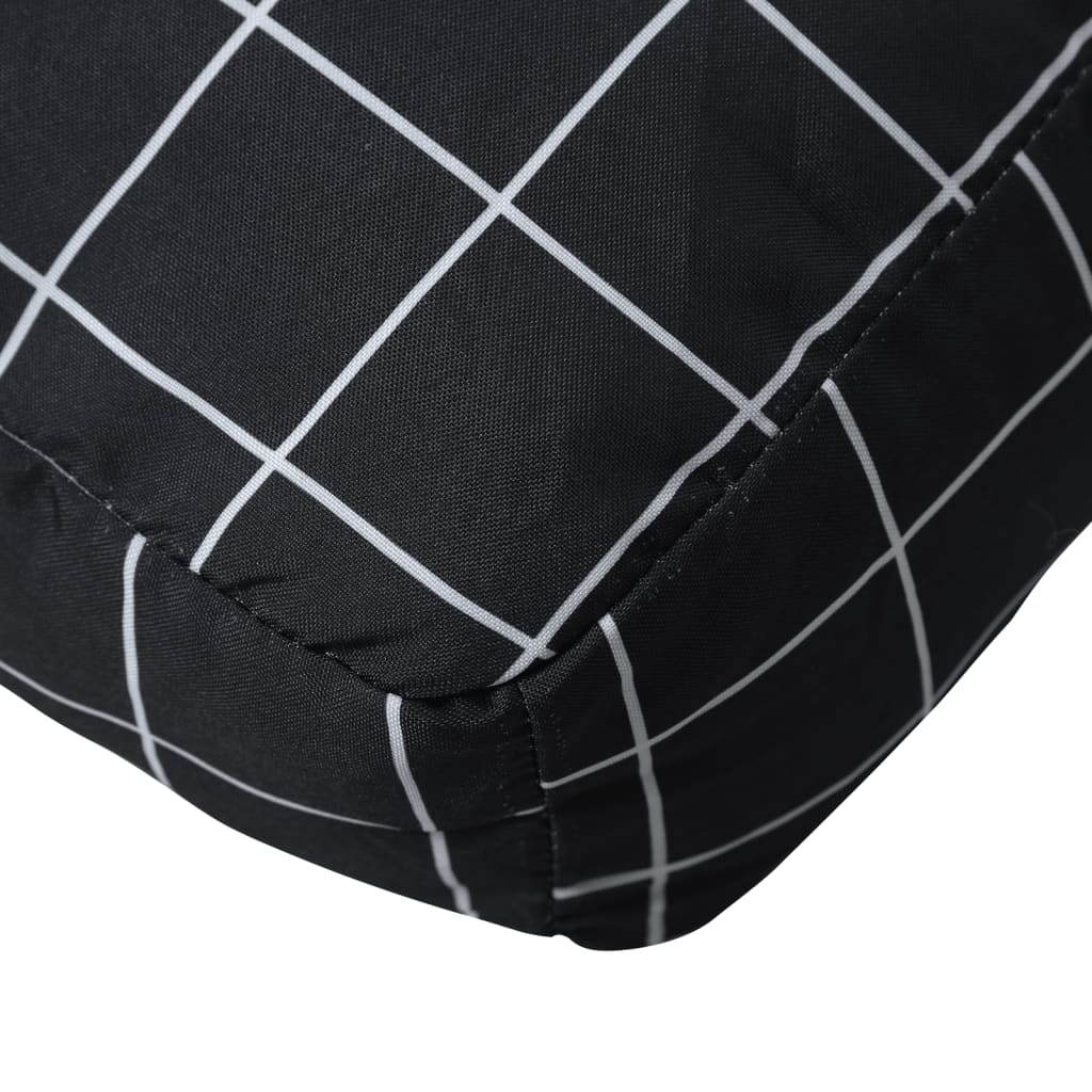 vidaXL Palettenkissen Schwarz Karomuster 60x60x8 cm Oxford-Gewebe