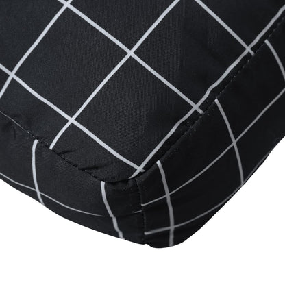 vidaXL Palettenkissen Schwarz Karomuster 60x60x8 cm Oxford-Gewebe
