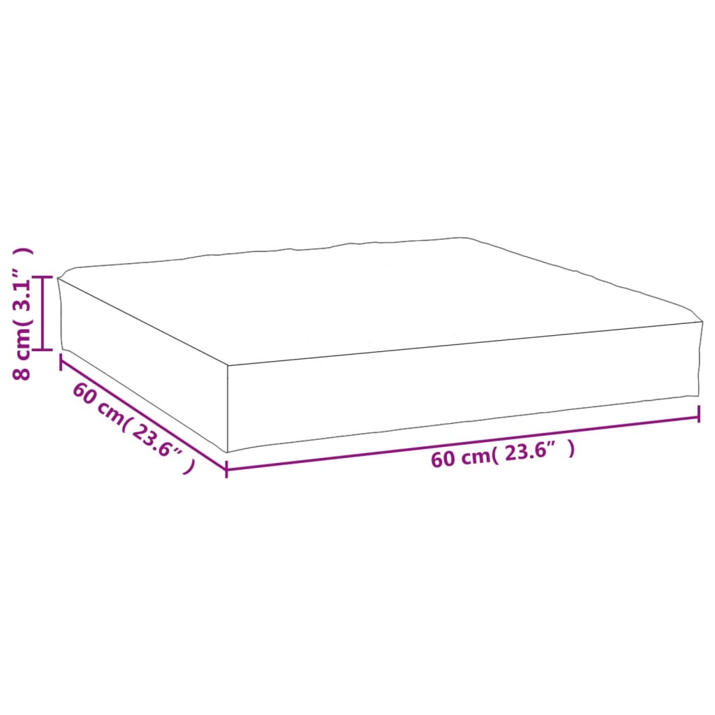 vidaXL Palettenkissen Blattmuster 60x60x8 cm Oxford-Gewebe
