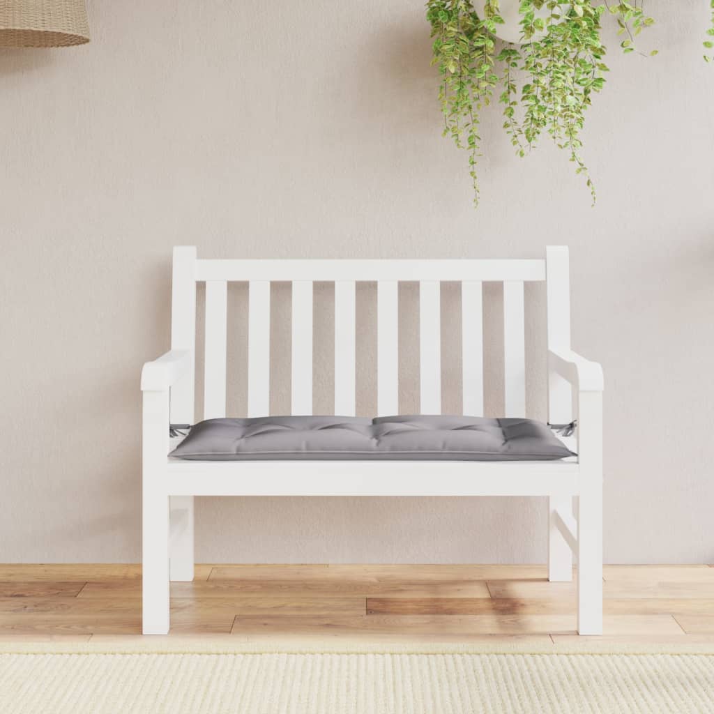 vidaXL Coussin de banc de jardin gris 110x50x7 cm en tissu Oxford