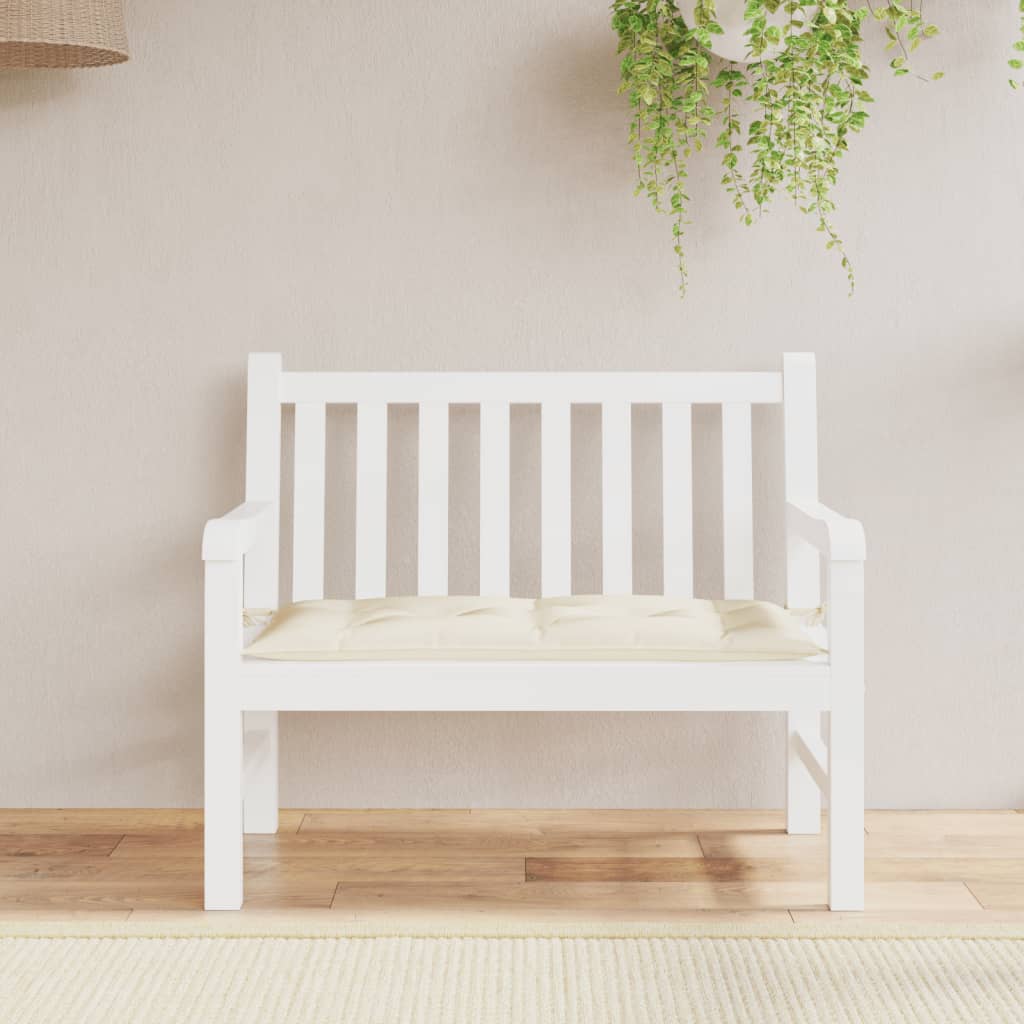 vidaXL Coussin de banc de jardin Crème 110x50x7 cm Tissu Oxford