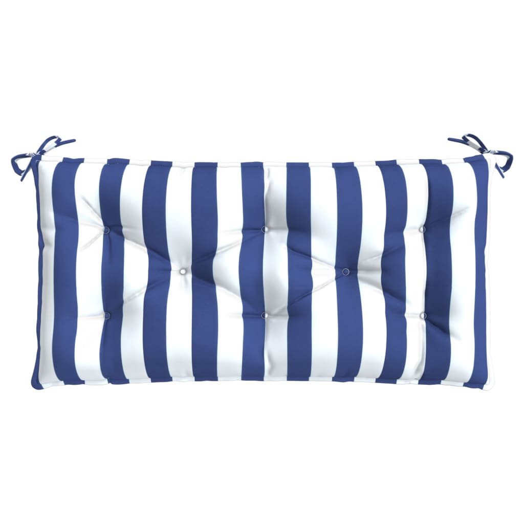 vidaXL Gartenbank-Auflage Blau&Weiß Gestreift 110x50x7 cm Stoff