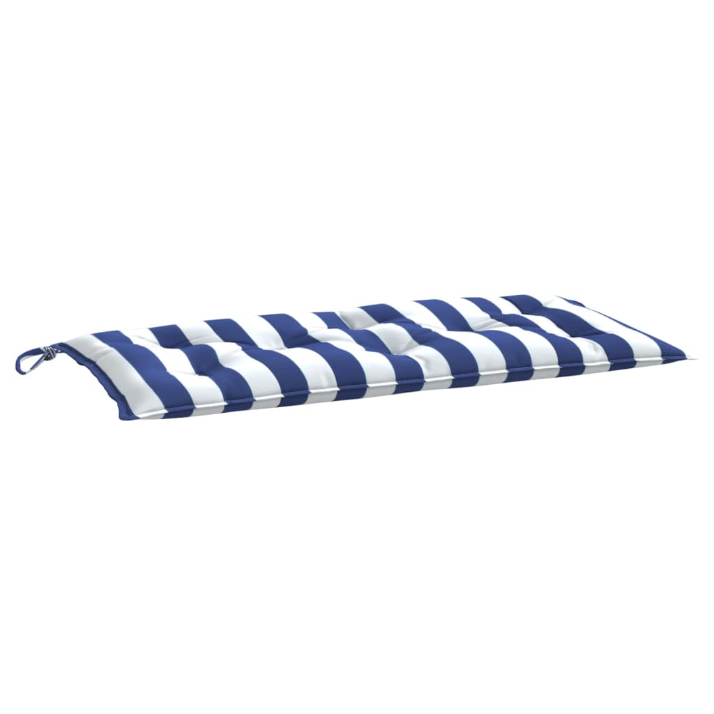 vidaXL Gartenbank-Auflage Blau&Weiß Gestreift 110x50x7 cm Stoff