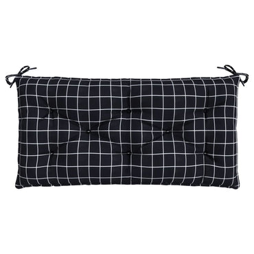 vidaXL Gartenbank-Auflage Schwarz Karomuster 110x50x7 cm Stoff