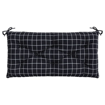 vidaXL Gartenbank-Auflage Schwarz Karomuster 110x50x7 cm Stoff