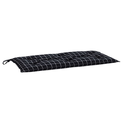 vidaXL Gartenbank-Auflage Schwarz Karomuster 110x50x7 cm Stoff