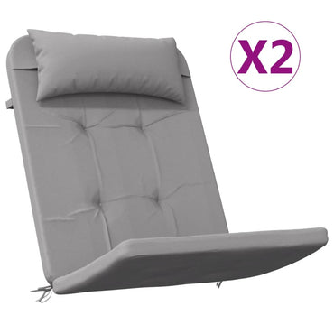 vidaXL Coussins de chaise Adirondack 2 pcs Tissu Oxford Gris