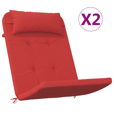 vidaXL Coussins de chaise Adirondack 2 pcs Rouge Tissu Oxford