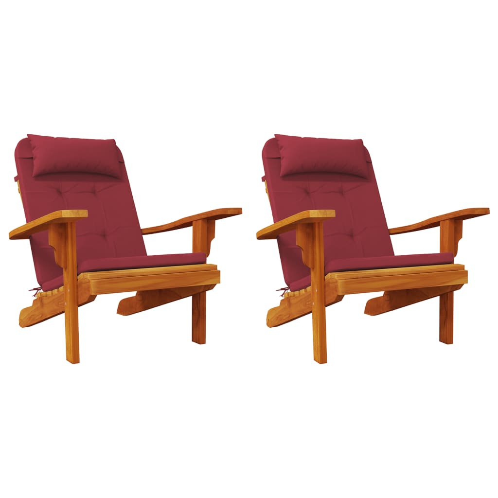 vidaXL Adirondack-Auflagen 2 Stk. Weinrot Oxford-Gewebe