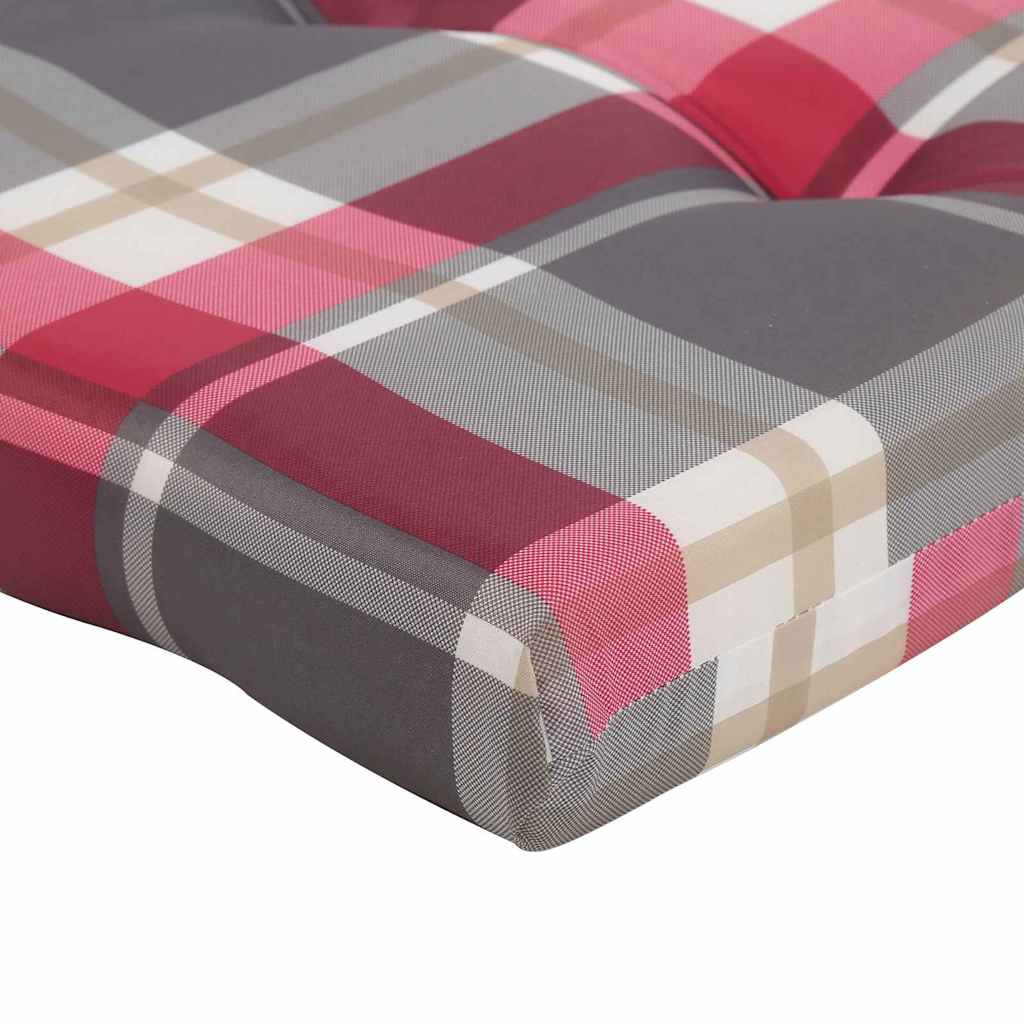 vidaXL Stuhlkissen 2 pcs Rotkariert 58 x 77 x 4,5 cm Oxford-Stoff