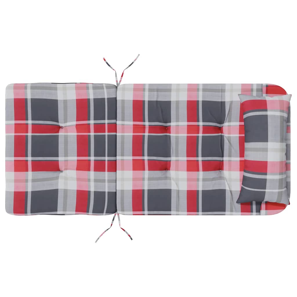 vidaXL Stuhlkissen 2 pcs Rotkariert 58 x 77 x 4,5 cm Oxford-Stoff