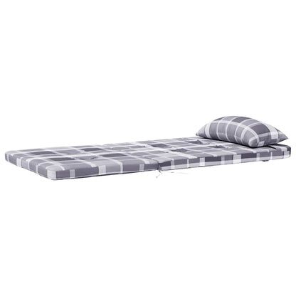 vidaXL Adirondack-Auflagen 2 Stk. Grau Karomuster Oxford-Gewebe