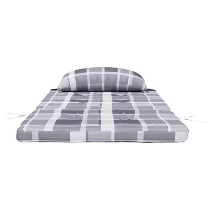 vidaXL Adirondack-Auflagen 2 Stk. Grau Karomuster Oxford-Gewebe