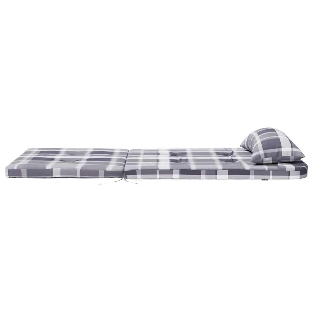 vidaXL Adirondack-Auflagen 2 Stk. Grau Karomuster Oxford-Gewebe