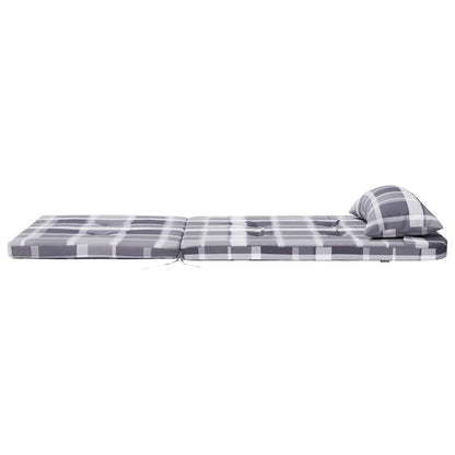 vidaXL Adirondack-Auflagen 2 Stk. Grau Karomuster Oxford-Gewebe