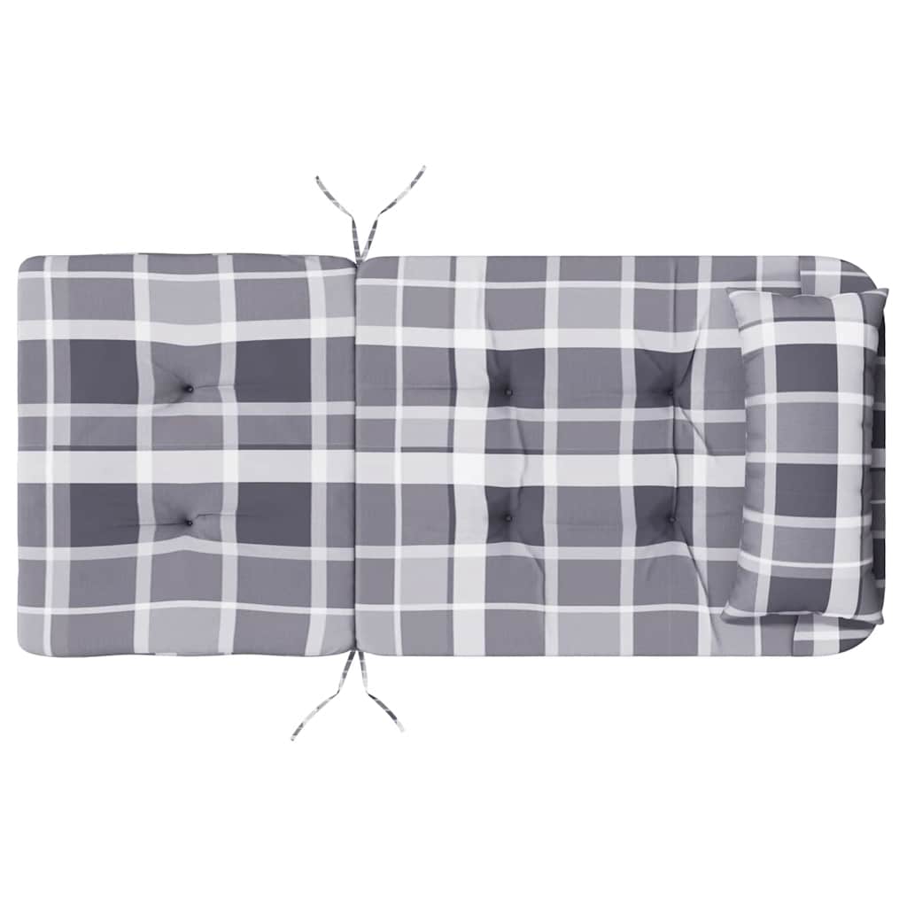 vidaXL Adirondack-Auflagen 2 Stk. Grau Karomuster Oxford-Gewebe