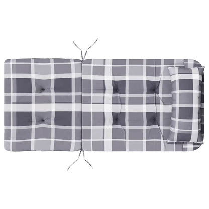 vidaXL Adirondack-Auflagen 2 Stk. Grau Karomuster Oxford-Gewebe