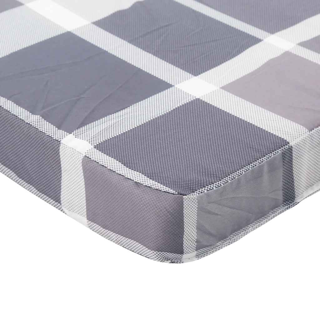 vidaXL Adirondack-Auflagen 2 Stk. Grau Karomuster Oxford-Gewebe