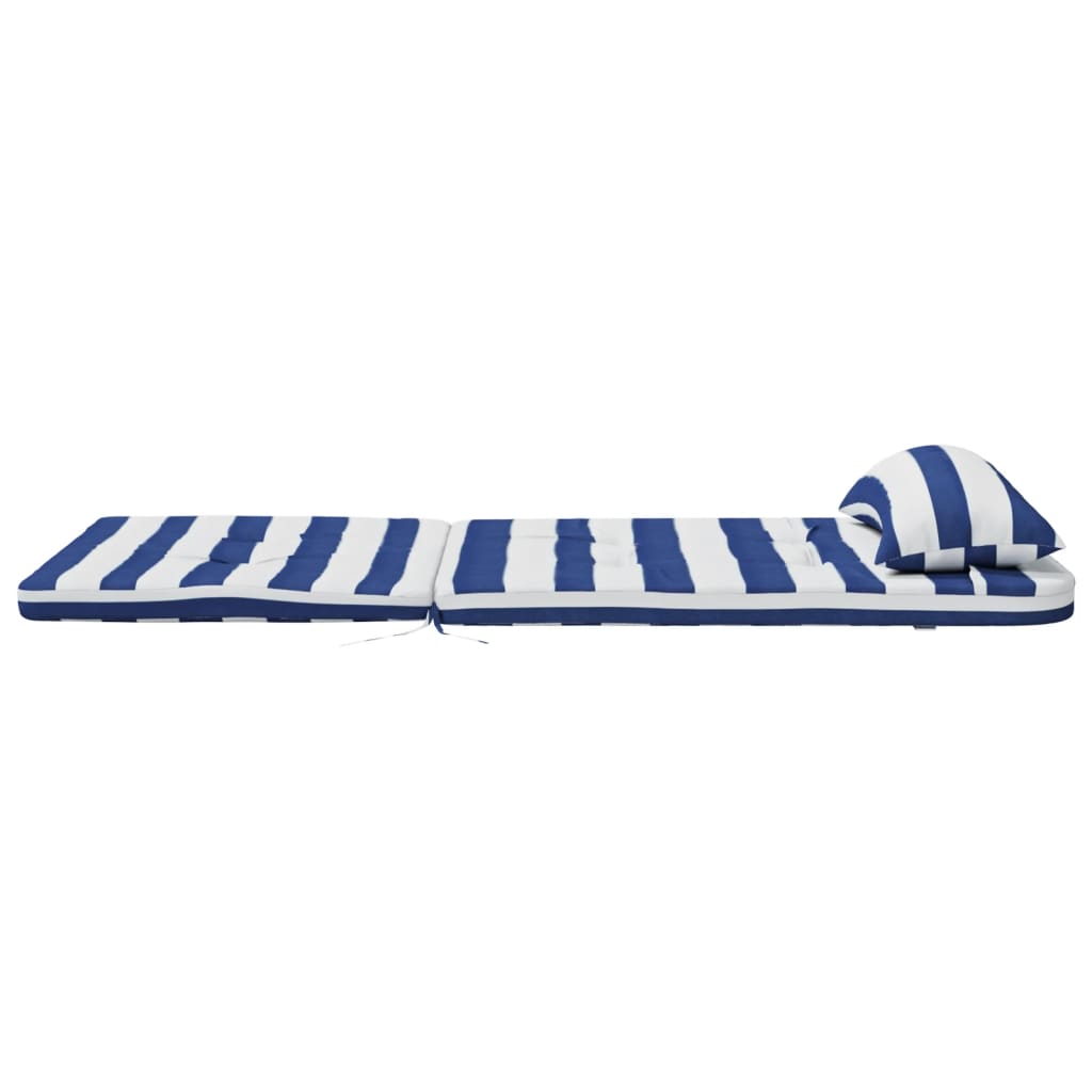 vidaXL Adirondack-Auflagen 2 Stk. Blau & Weiß Gestreift Oxford-Gewebe