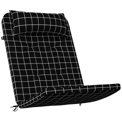 vidaXL Adirondack-Auflagen 2 Stk. Schwarz Karomuster Oxford-Gewebe