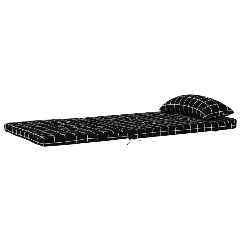 vidaXL Adirondack-Auflagen 2 Stk. Schwarz Karomuster Oxford-Gewebe