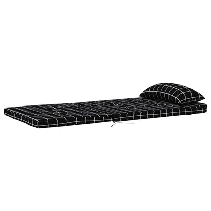 vidaXL Adirondack-Auflagen 2 Stk. Schwarz Karomuster Oxford-Gewebe