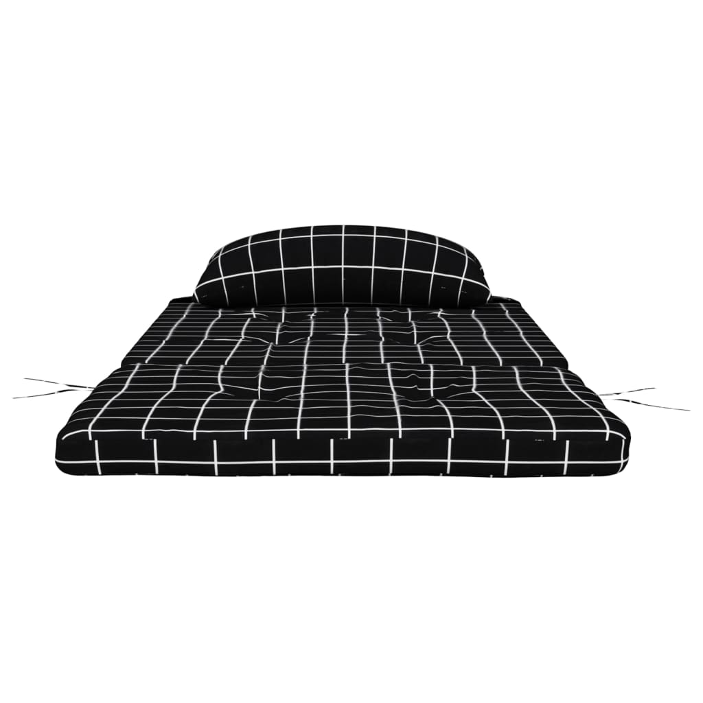 vidaXL Adirondack-Auflagen 2 Stk. Schwarz Karomuster Oxford-Gewebe