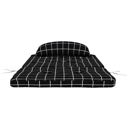 vidaXL Adirondack-Auflagen 2 Stk. Schwarz Karomuster Oxford-Gewebe