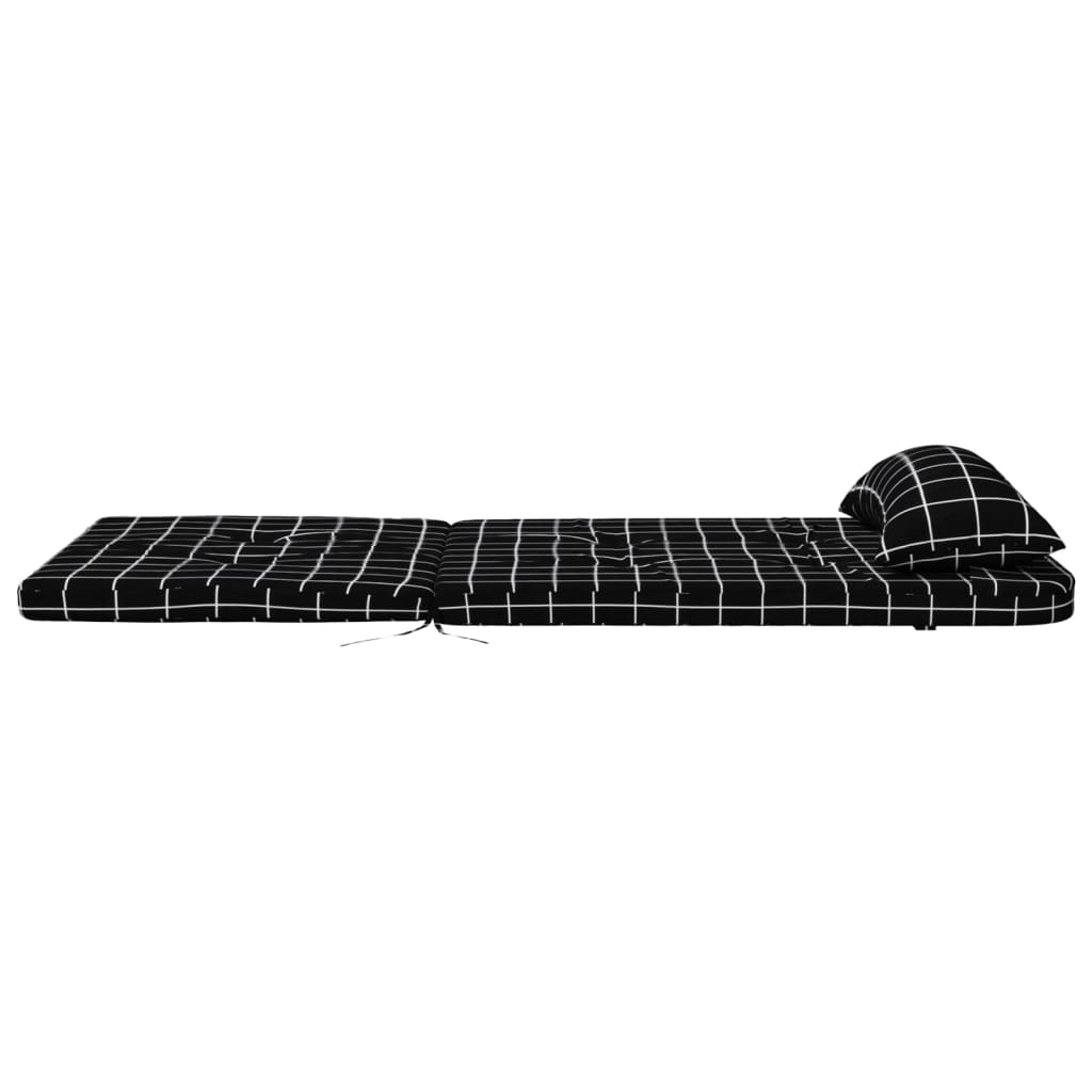 vidaXL Adirondack-Auflagen 2 Stk. Schwarz Karomuster Oxford-Gewebe