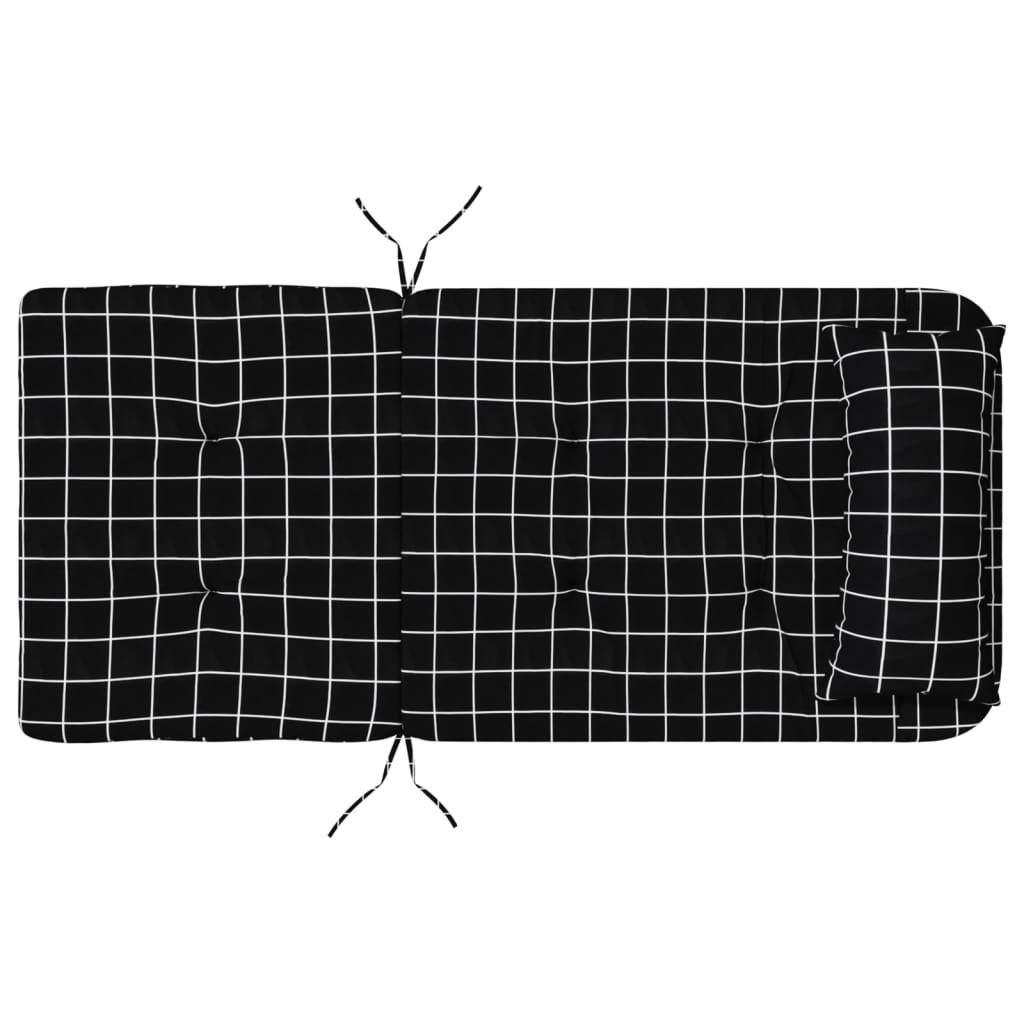 vidaXL Adirondack-Auflagen 2 Stk. Schwarz Karomuster Oxford-Gewebe