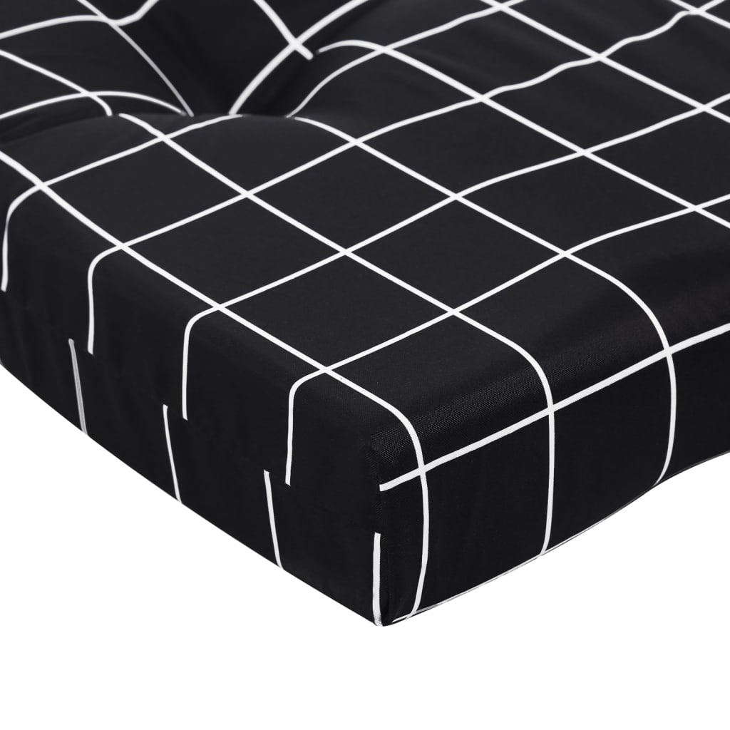vidaXL Adirondack-Auflagen 2 Stk. Schwarz Karomuster Oxford-Gewebe