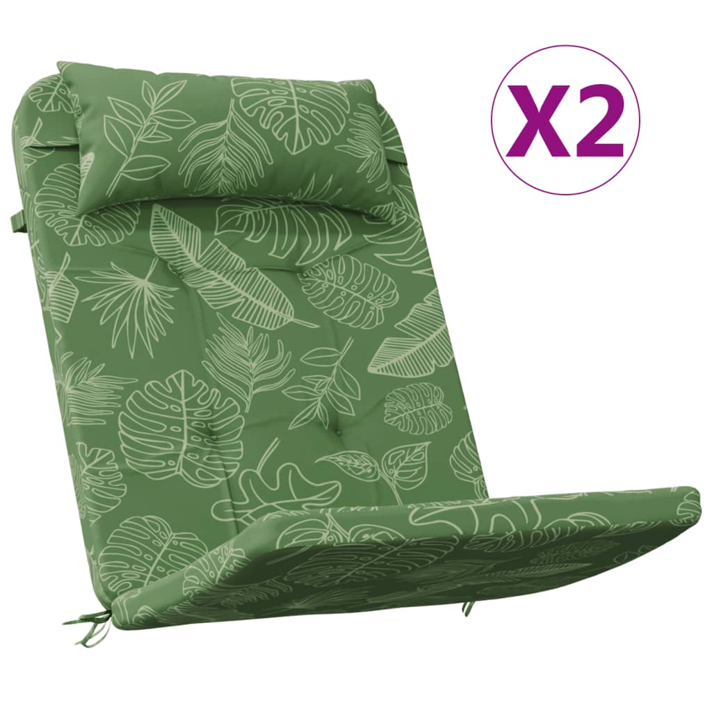 vidaXL Adirondack-Auflagen 2 Stk. Blattmuster Oxford-Gewebe