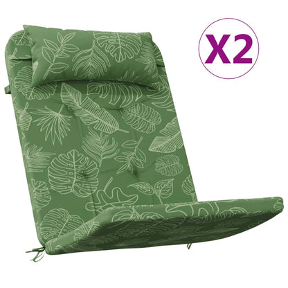 vidaXL Adirondack-Auflagen 2 Stk. Blattmuster Oxford-Gewebe